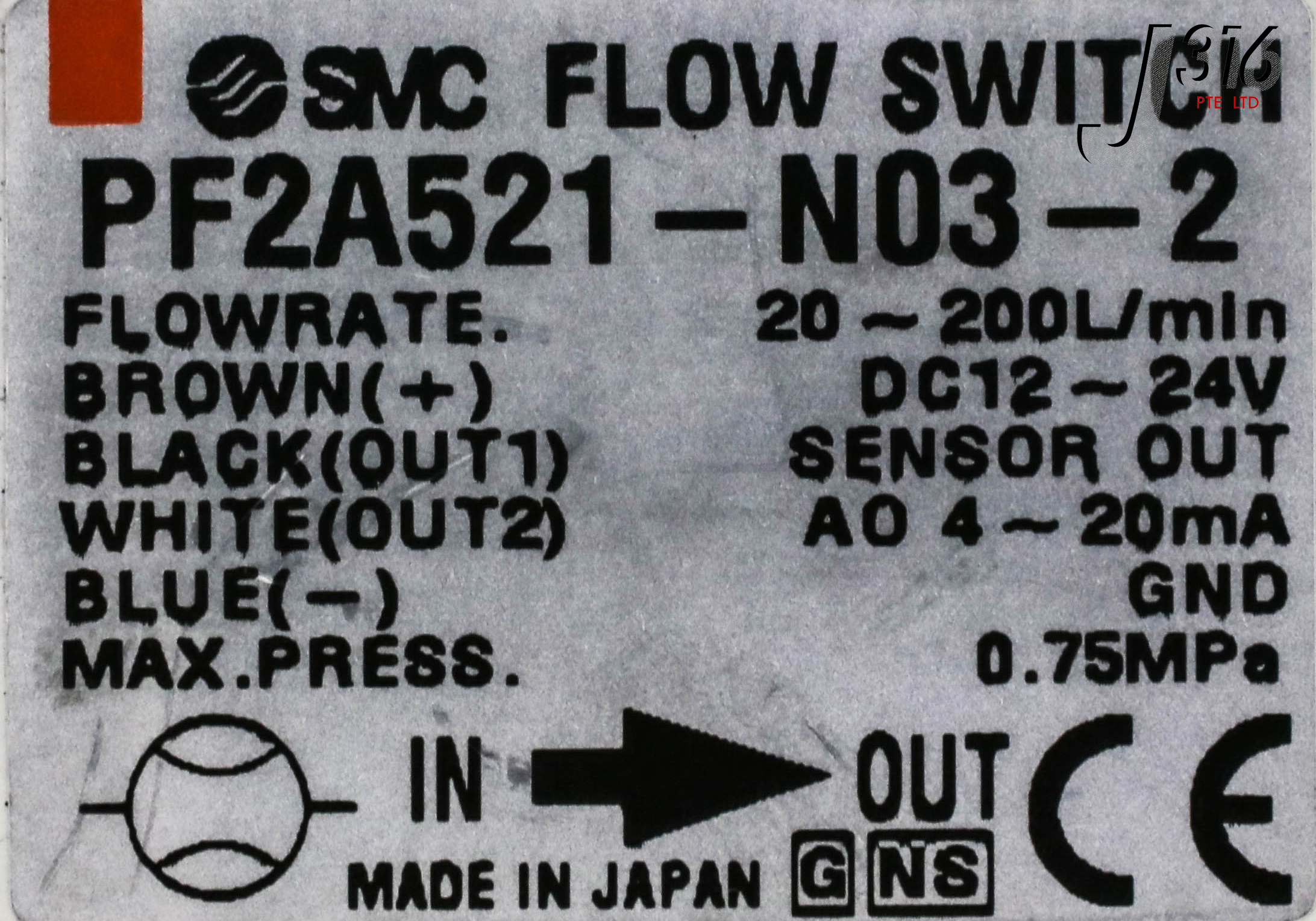 13595 SMC FLOW SWITCH, 12-24VDC PF2A521-N03-2 | eBay